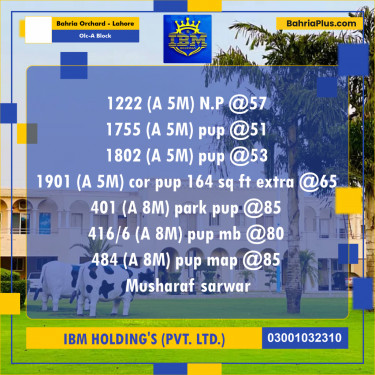 5 Marla Residential Plot for Sale in OLC-A Block -  Bahria Orchard, Lahore - (BP-316869)