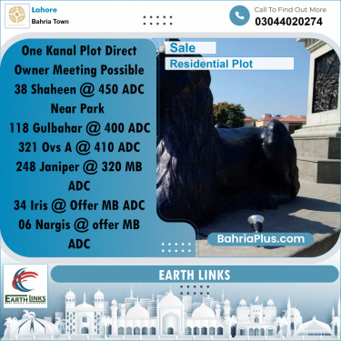 1 Kanal Residential Plot for Sale in Bahria Town, Lahore - (BP-317006)