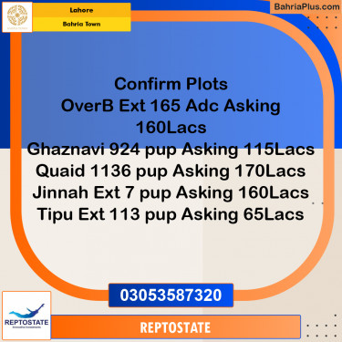 Residential Plot for Sale in Bahria Town, Lahore - (BP-317241)