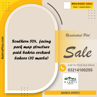 10 Marla Residential Plot for Sale in Phase 1 - Southern District -  Bahria Orchard, Lahore - (BP-317246)