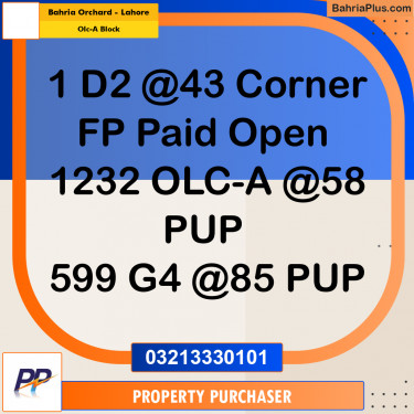 5 Marla Residential Plot for Sale in OLC-A Block -  Bahria Orchard, Lahore - (BP-317298)