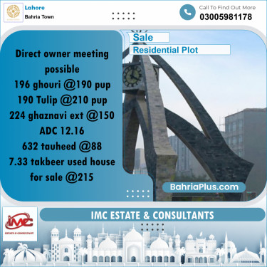 Residential Plot for Sale in Bahria Town, Lahore - (BP-317343)
