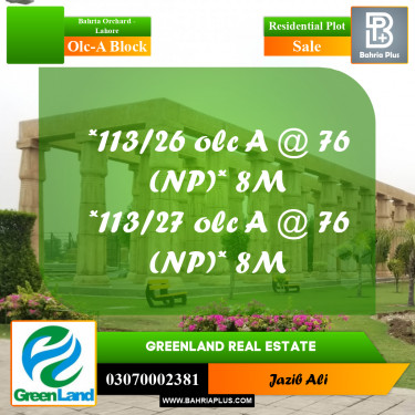 8 Marla Residential Plot for Sale in OLC-A Block -  Bahria Orchard, Lahore - (BP-317369)