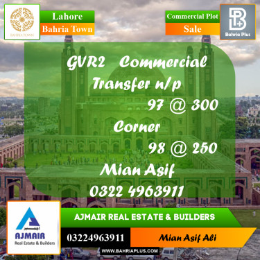 Commercial Plot for Sale in Bahria Town, Lahore - (BP-317417)