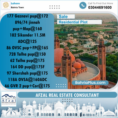 Residential Plot for Sale in Bahria Town, Lahore - (BP-317556)