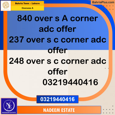 Residential Plot for Sale in Overseas A -  Bahria Town, Lahore - (BP-317568)