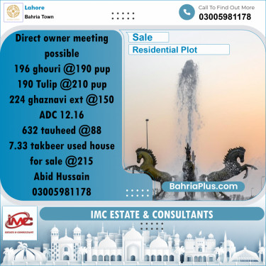 Residential Plot for Sale in Bahria Town, Lahore - (BP-317695)