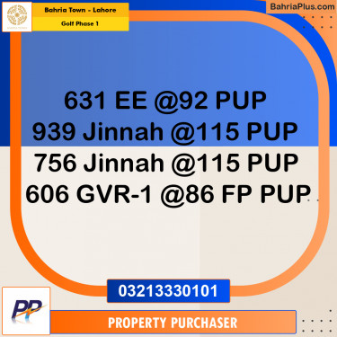 5 Marla Residential Plot for Sale in Golf Phase 1 -  Bahria Town, Lahore - (BP-317696)
