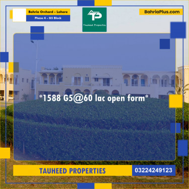 10 Marla Residential Plot for Sale in Phase 4 - G5 Block -  Bahria Orchard, Lahore - (BP-317853)