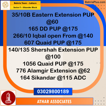 10 Marla Residential Plot for Sale in Sector F - Sikander Block -  Bahria Town, Lahore - (BP-317892)