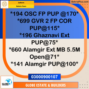 Residential Plot for Sale in Bahria Town, Lahore - (BP-317897)