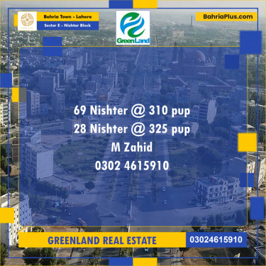 20 Marla Residential Plot for Sale in Sector E - Nishtar Block -  Bahria Town, Lahore - (BP-318045)