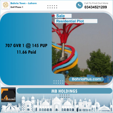 11.66 Marla Residential Plot for Sale in Golf Phase 1 -  Bahria Town, Lahore - (BP-318113)