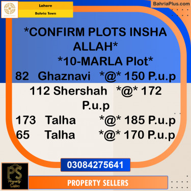 10 Marla Residential Plot for Sale in Bahria Town, Lahore - (BP-318124)