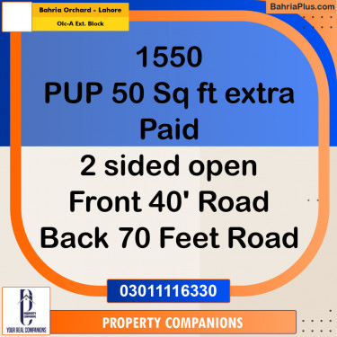 5 Marla Residential Plot for Sale in OLC-A Ext. Block -  Bahria Orchard, Lahore - (BP-318144)