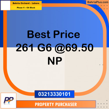 10 Marla Residential Plot for Sale in Phase 4 - G6 Block -  Bahria Orchard, Lahore - (BP-318168)