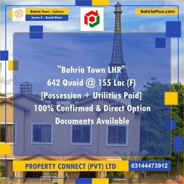 10 Marla Residential Plot for Sale in Sector E - Quaid Block -  Bahria Town, Lahore - (BP-318258)