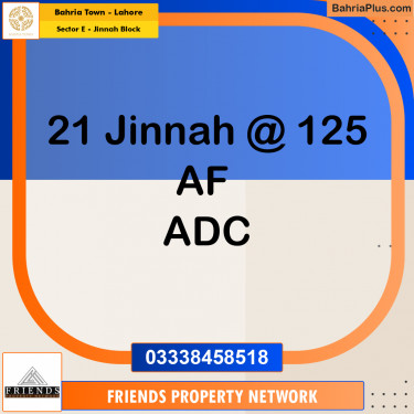 5 Marla Residential Plot for Sale in Sector E - Jinnah Block -  Bahria Town, Lahore - (BP-318261)