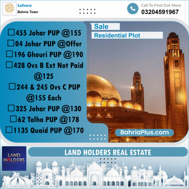 Residential Plot for Sale in Bahria Town, Lahore - (BP-318330)