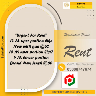 Residential House for Rent in Bahria Town, Lahore - (BP-318341)