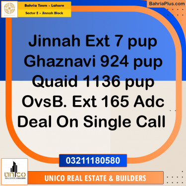 10 Marla Residential Plot for Sale in Sector E - Jinnah Block -  Bahria Town, Lahore - (BP-318343)