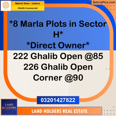 Residential Plot for Sale in Ghalib Commercial -  Bahria Town, Lahore - (BP-318352)