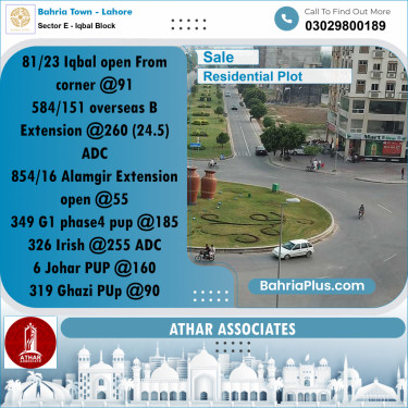 5 Marla Residential Plot for Sale in Sector E - Iqbal Block -  Bahria Town, Lahore - (BP-318369)