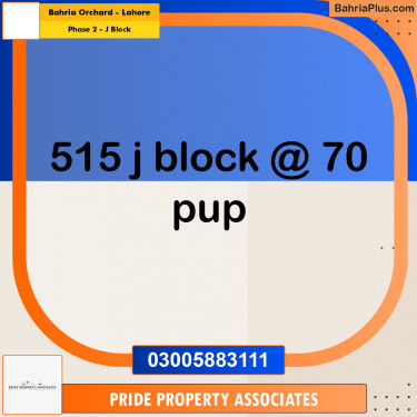 8 Marla Residential Plot for Sale in Phase 2 - J Block -  Bahria Orchard, Lahore - (BP-318407)