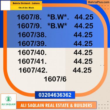 5 Marla Residential Plot for Sale in OLC-A Ext. Block -  Bahria Orchard, Lahore - (BP-318415)