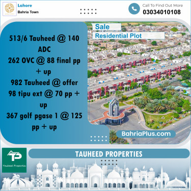 Residential Plot for Sale in Bahria Town, Lahore - (BP-318468)