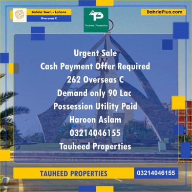 5 Marla Residential Plot for Sale in Overseas C -  Bahria Town, Lahore - (BP-318514)