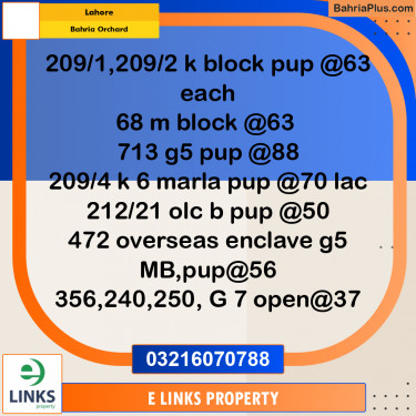 Residential Plot for Sale in Bahria Orchard, Lahore - (BP-318533)