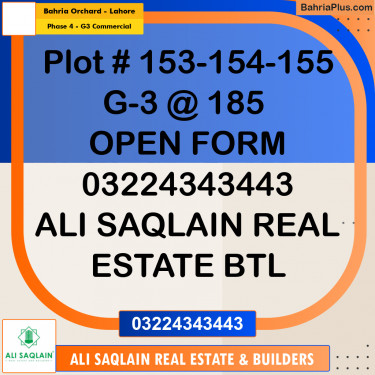 5 Marla Commercial Plot for Sale in Phase 4 - G3 Commercial -  Bahria Orchard, Lahore - (BP-318547)