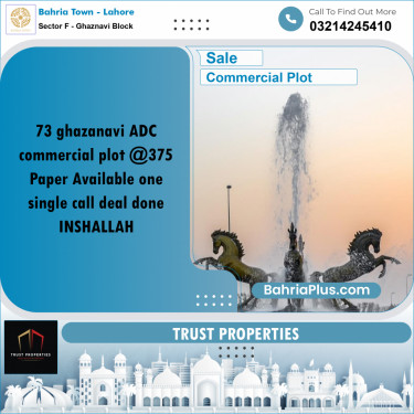 5 Marla Commercial Plot for Sale in Sector F - Ghaznavi Block -  Bahria Town, Lahore - (BP-318575)