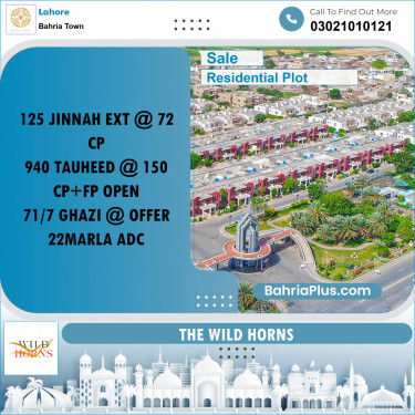 Residential Plot for Sale in Bahria Town, Lahore - (BP-318579)