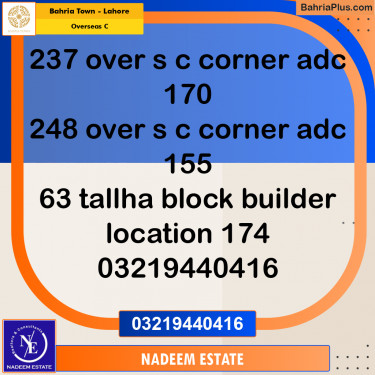 Residential Plot for Sale in Overseas C -  Bahria Town, Lahore - (BP-318584)