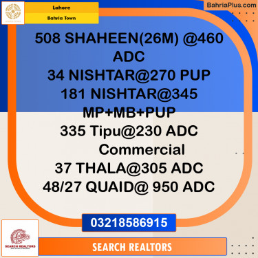 Residential Plot for Sale in Bahria Town, Lahore - (BP-318678)