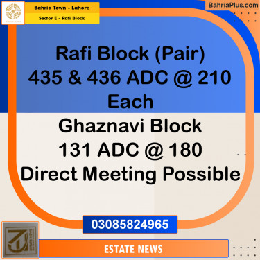 10 Marla Residential Plot for Sale in Sector E - Rafi Block -  Bahria Town, Lahore - (BP-318753)