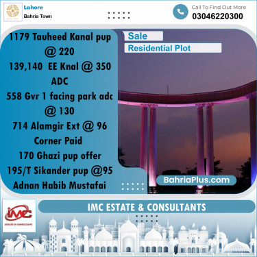 Residential Plot for Sale in Bahria Town, Lahore - (BP-318776)