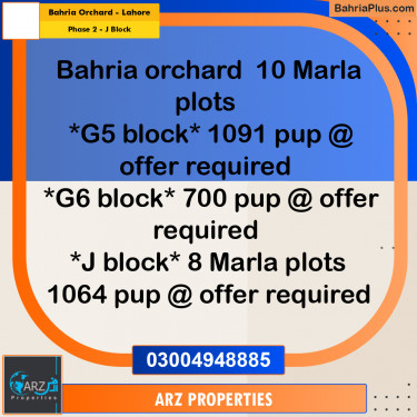 Residential Plot for Sale in Phase 2 - J Block -  Bahria Orchard, Lahore - (BP-318800)