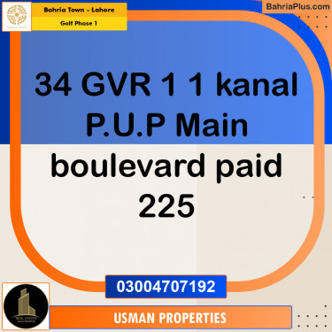 1 Kanal Residential Plot for Sale in Golf Phase 1 -  Bahria Town, Lahore - (BP-318889)