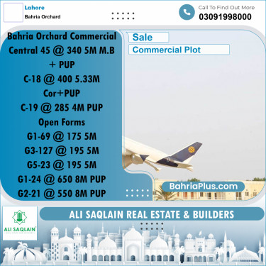 5 Marla Commercial Plot for Sale in Bahria Orchard, Lahore - (BP-318937)