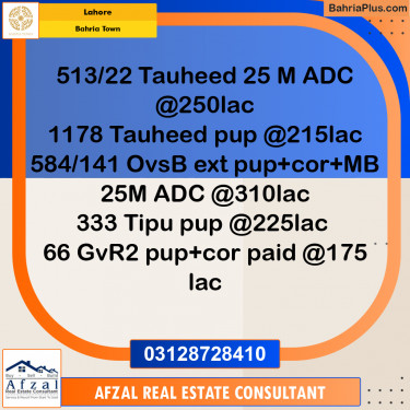 Residential Plot for Sale in Bahria Town, Lahore - (BP-318951)