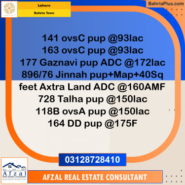Residential Plot for Sale in Bahria Town, Lahore - (BP-318963)