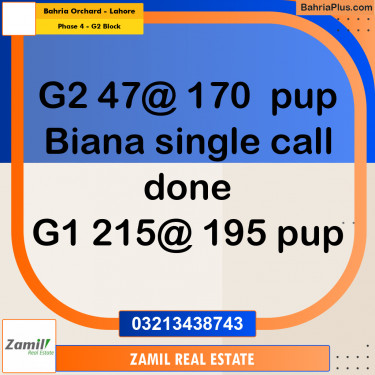 1 Kanal Residential Plot for Sale in Phase 4 - G2 Block -  Bahria Orchard, Lahore - (BP-318996)