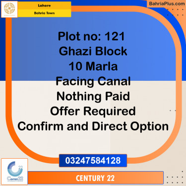 10 Marla Residential Plot for Sale in Bahria Town, Lahore - (BP-319058)