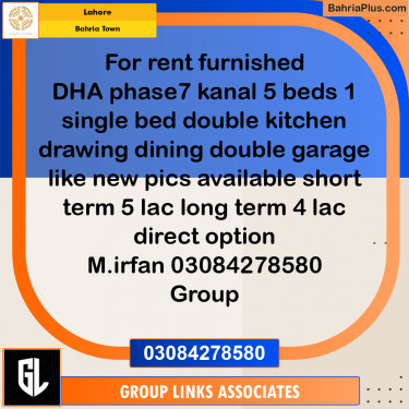 Residential House for Rent in Bahria Town, Lahore - (BP-319101)