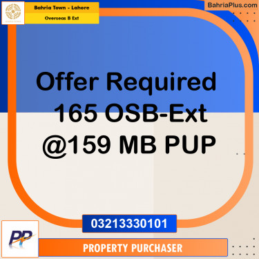 10 Marla Residential Plot for Sale in Overseas B Ext -  Bahria Town, Lahore - (BP-319200)