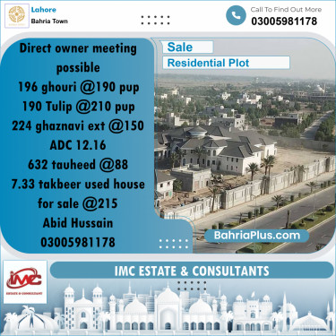Residential Plot for Sale in Bahria Town, Lahore - (BP-319272)