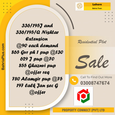Residential Plot for Sale in Bahria Town, Lahore - (BP-319308)